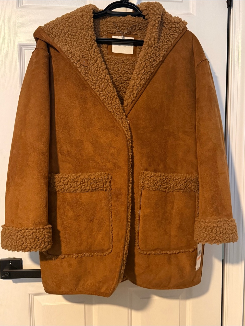 Lucky Brand Women's Hooded Teddy Shearling Jacket - Brown